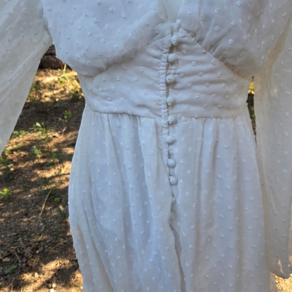 Hello Molly White Cottage Peasant Dress Size Large - Picture 4 of 6